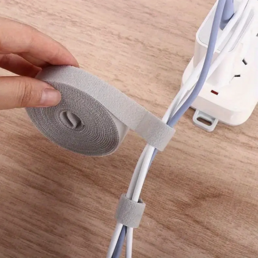 Reusable Cable Management Tape Roll – Multi-Purpose Wire Organizer & Fastening Strap for Home, Office, TV & Computer Cables