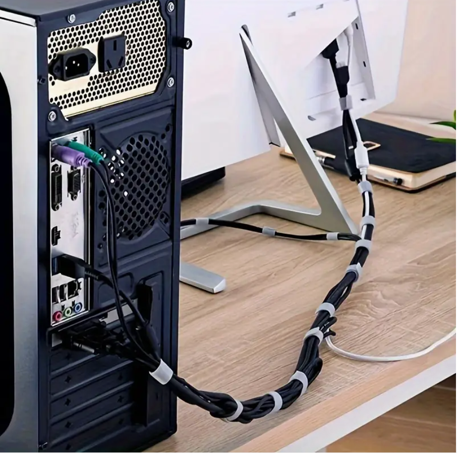 Reusable Cable Management Tape Roll – Multi-Purpose Wire Organizer & Fastening Strap for Home, Office, TV & Computer Cables