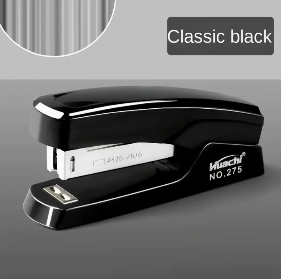 Stapler Model 275 Black with 10 Boxes Staples Included – Portable Office & Home Stapling Machine