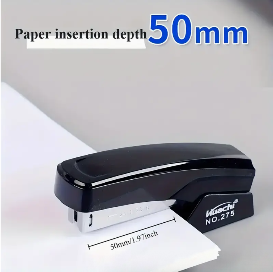 Stapler Model 275 Black with 10 Boxes Staples Included – Portable Office & Home Stapling Machine