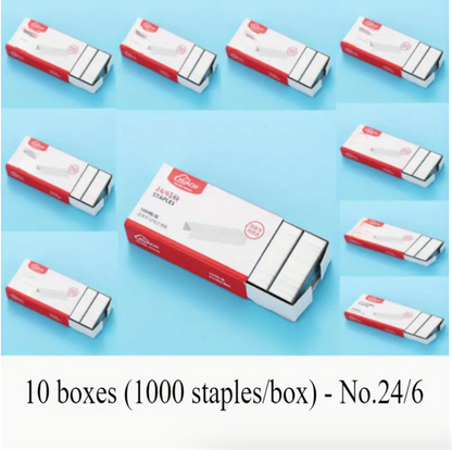 Stapler Model 275 Black with 10 Boxes Staples Included – Portable Office & Home Stapling Machine
