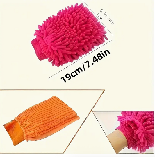 Microfiber Car Wash Glove – Ultra-Soft Scratch-Resistant Cleaning Mitt for Cars, Kitchen & Home Use