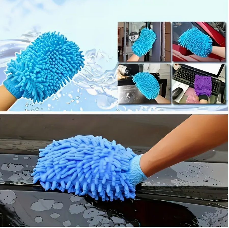 Microfiber Car Wash Glove – Ultra-Soft Scratch-Resistant Cleaning Mitt for Cars, Kitchen & Home Use