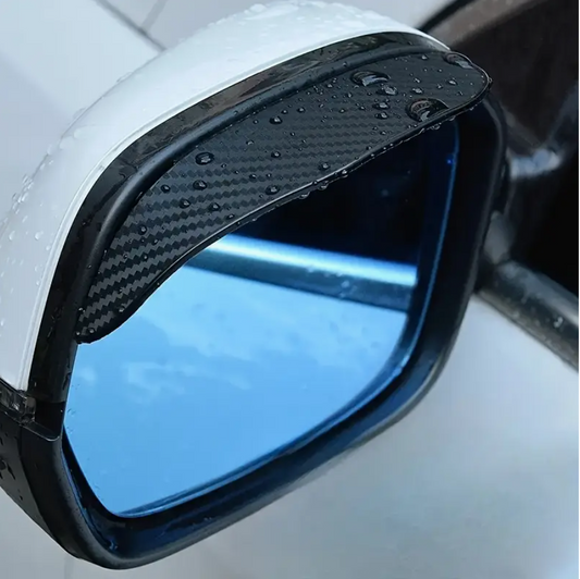 2PCS Carbon Fiber Side Mirror Rain Guards – Universal Windproof Car Mirror Visors for Cars, SUVs & Trucks