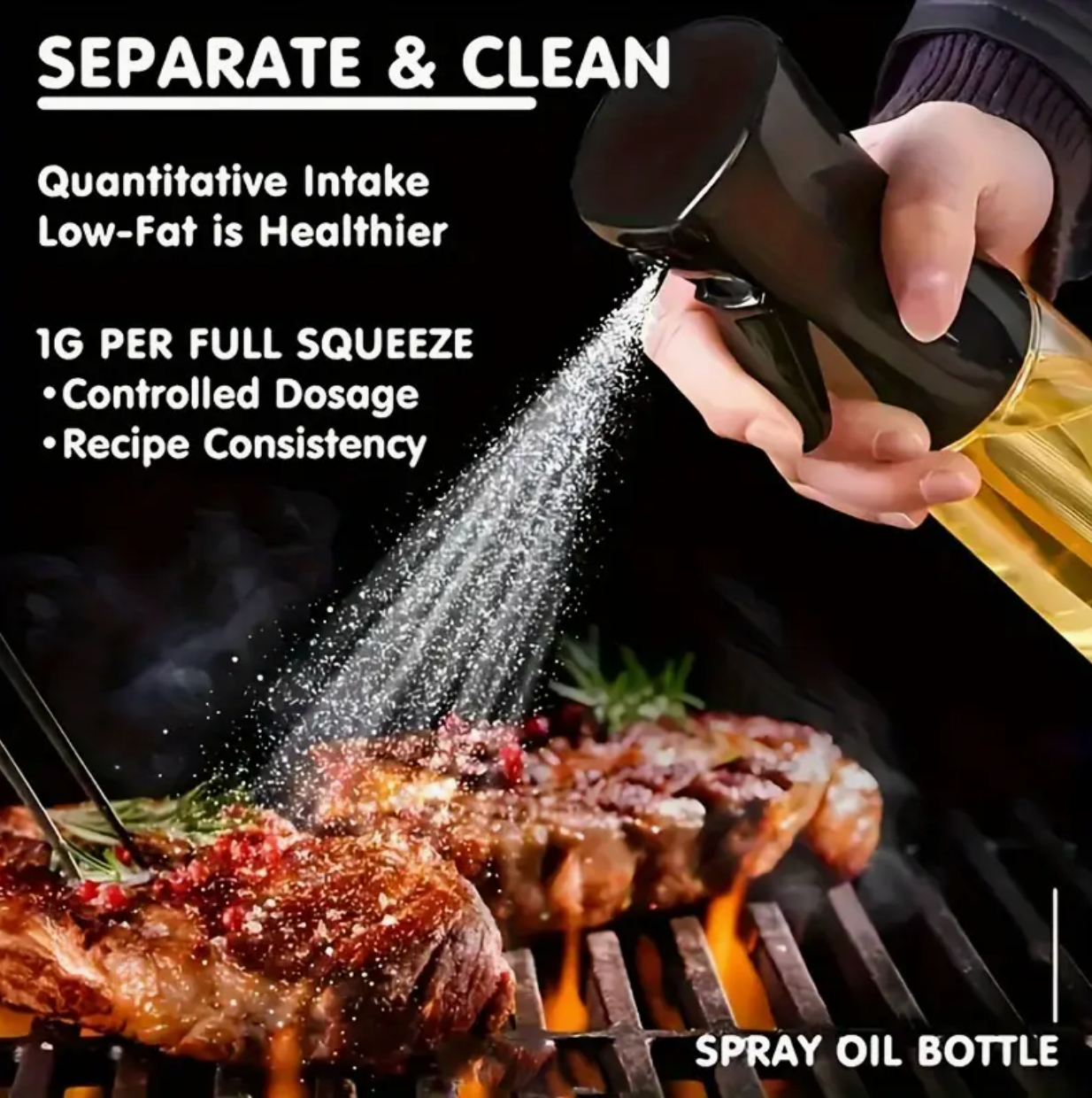 Dual-Use Oil Spray Bottle & Pourer – Leak-Proof BPA-Free Olive Oil Dispenser for Cooking, Salad, BBQ & Kitchen Use