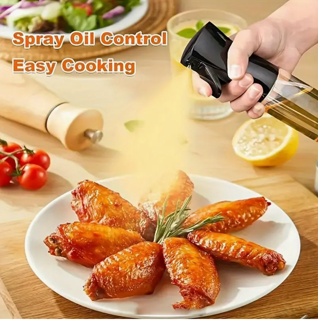 Dual-Use Oil Spray Bottle & Pourer – Leak-Proof BPA-Free Olive Oil Dispenser for Cooking, Salad, BBQ & Kitchen Use