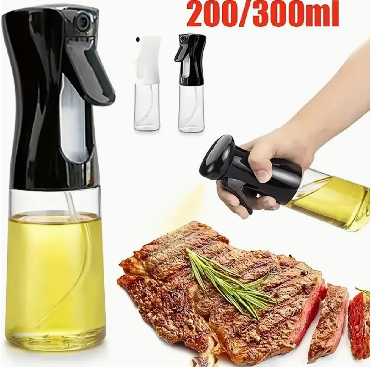 Dual-Use Oil Spray Bottle & Pourer – Leak-Proof BPA-Free Olive Oil Dispenser for Cooking, Salad, BBQ & Kitchen Use