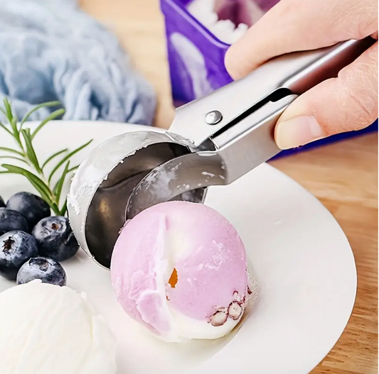 Stainless Steel Ice Cream & Fruit Scoop – Heavy-Duty Watermelon, Melon & Dessert Digger with Ergonomic Handle