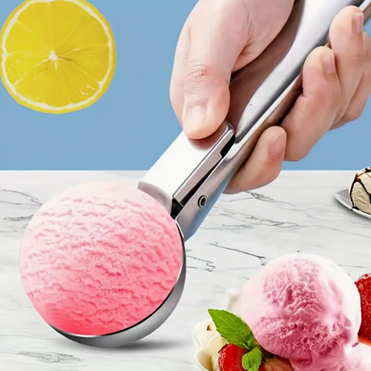 Stainless Steel Ice Cream & Fruit Scoop – Heavy-Duty Watermelon, Melon & Dessert Digger with Ergonomic Handle
