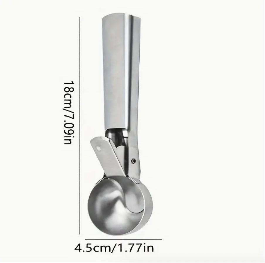 Stainless Steel Ice Cream & Fruit Scoop – Heavy-Duty Watermelon, Melon & Dessert Digger with Ergonomic Handle