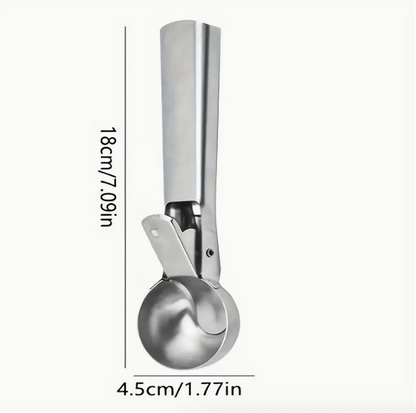 Stainless Steel Ice Cream & Fruit Scoop – Heavy-Duty Watermelon, Melon & Dessert Digger with Ergonomic Handle
