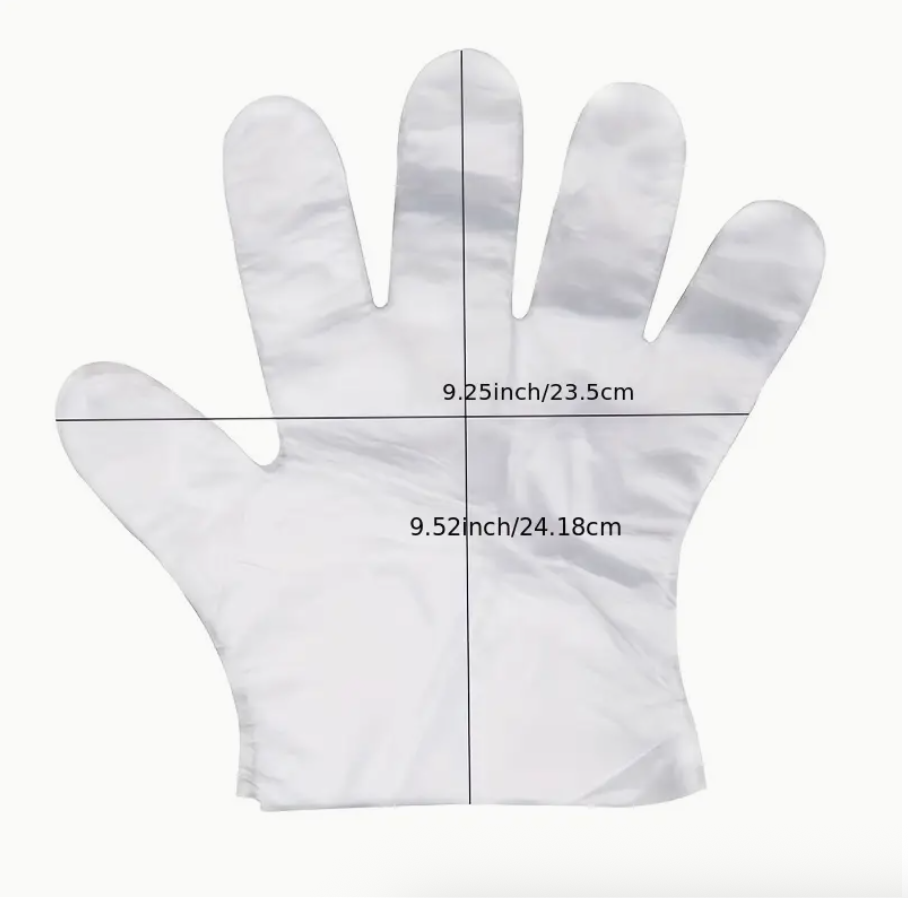 100-Pack Plastic Disposable Gloves – Food-Safe, Durable & Lightweight | Ideal for Cooking, Meal Prep, Kitchen Use, BBQ, Cleaning & Restaurant Service