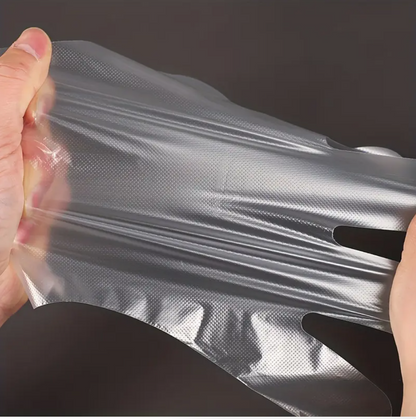 100-Pack Plastic Disposable Gloves – Food-Safe, Durable & Lightweight | Ideal for Cooking, Meal Prep, Kitchen Use, BBQ, Cleaning & Restaurant Service