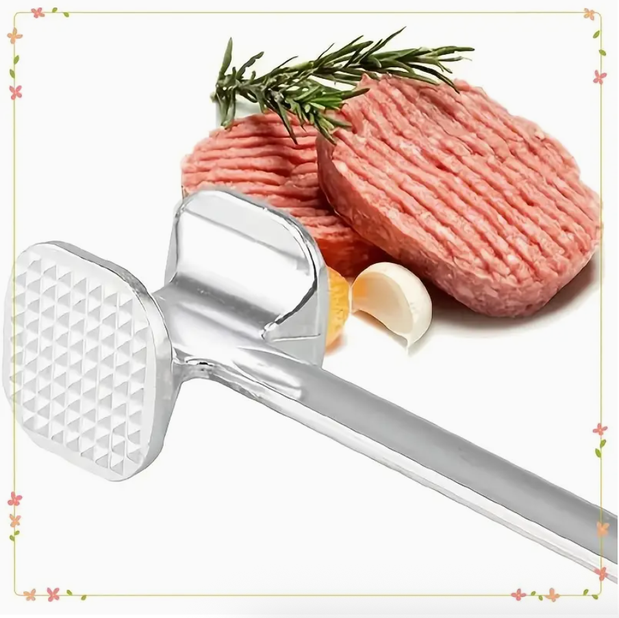 Square Head Meat Tenderizer – Double-Sided Steak Mallet Hammer for Beef, Chicken & BBQ Cooking | Heavy-Duty Kitchen Tool