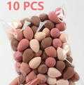10pcs Mini Makeup Sponge Set – Coffee Color Beauty Blenders for Contouring, Foundation & Concealer (Wet & Dry Use)