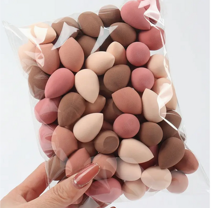 10pcs Mini Makeup Sponge Set – Coffee Color Beauty Blenders for Contouring, Foundation & Concealer (Wet & Dry Use)