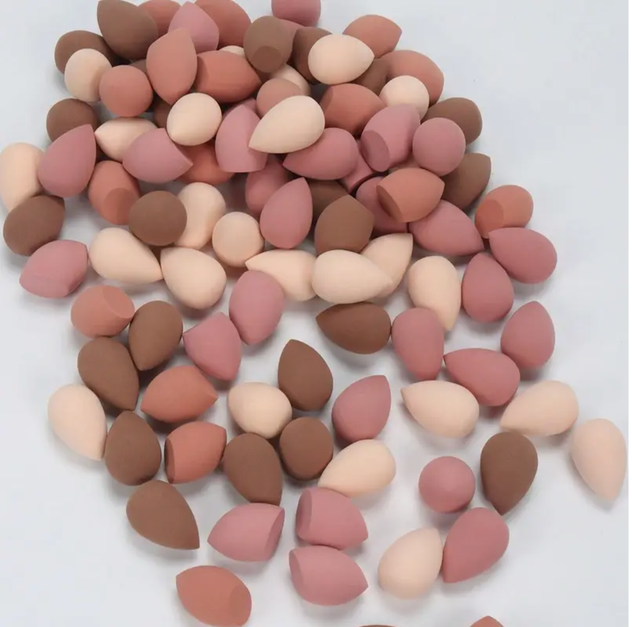 10pcs Mini Makeup Sponge Set – Coffee Color Beauty Blenders for Contouring, Foundation & Concealer (Wet & Dry Use)