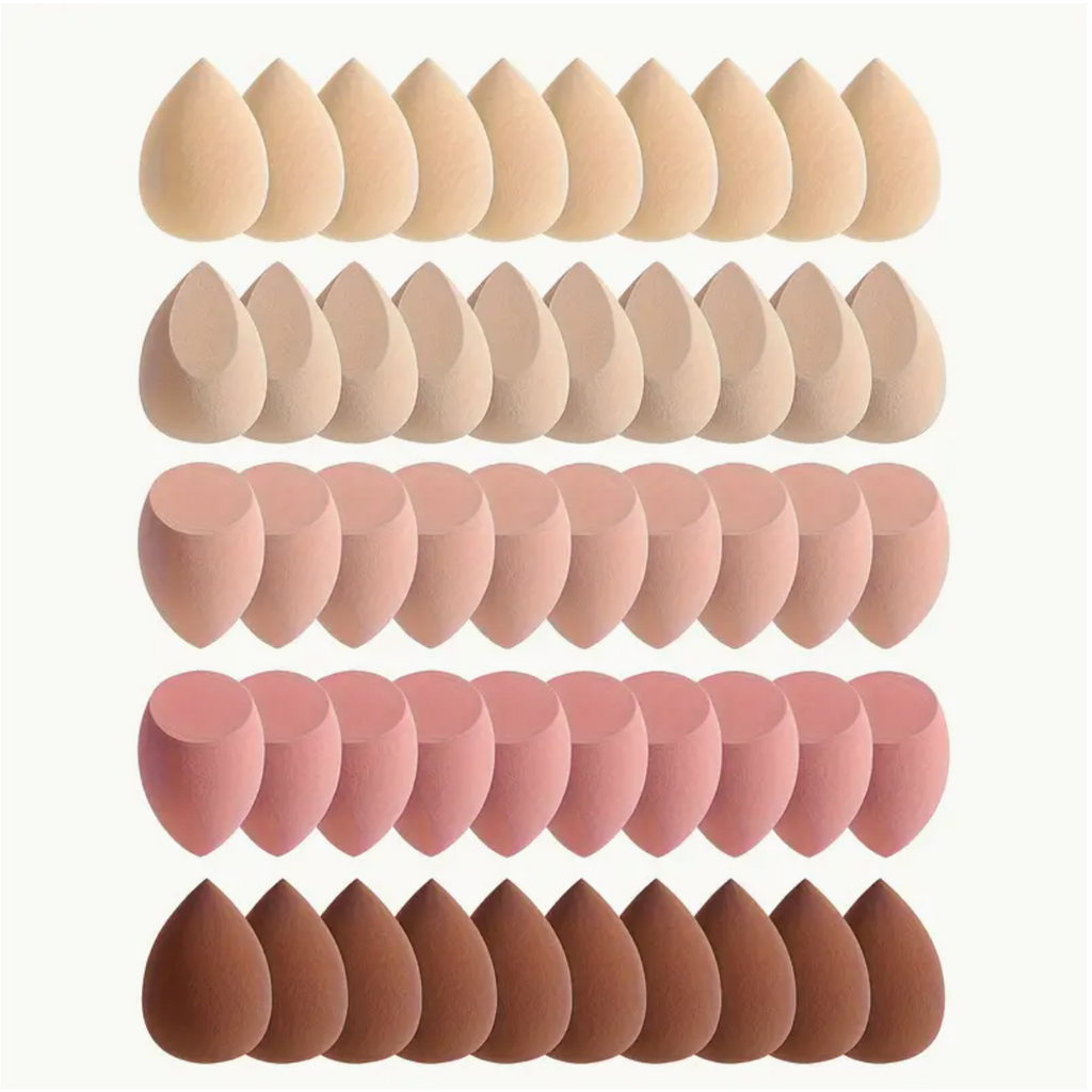 10pcs Mini Makeup Sponge Set – Coffee Color Beauty Blenders for Contouring, Foundation & Concealer (Wet & Dry Use)