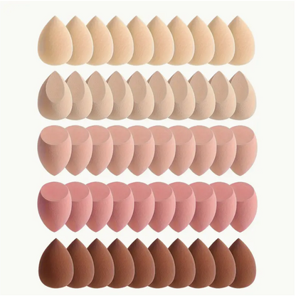 10pcs Mini Makeup Sponge Set – Coffee Color Beauty Blenders for Contouring, Foundation & Concealer (Wet & Dry Use)