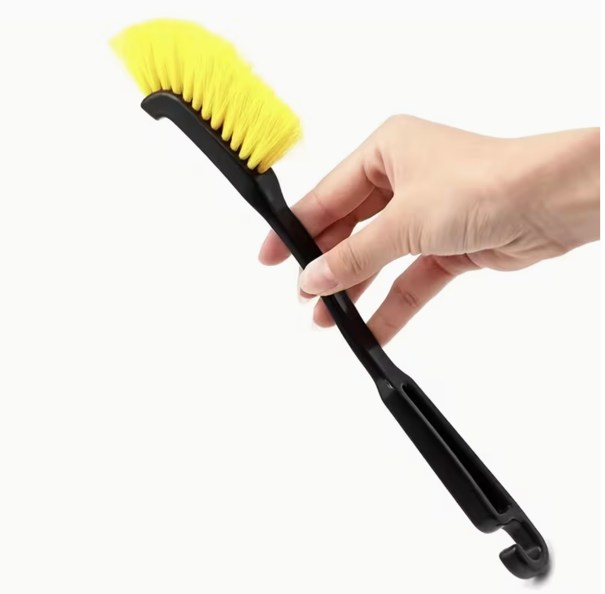 Multi-Use Car Wheel Brush – Yellow Bristle Detailing Brush with Ergonomic Handle for Alloy Wheels, Tires & Cleaning