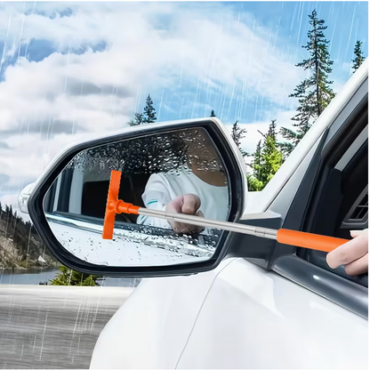Portable Rearview Mirror Water Scraper – Extendable Sponge Window Cleaning Brush for Cars