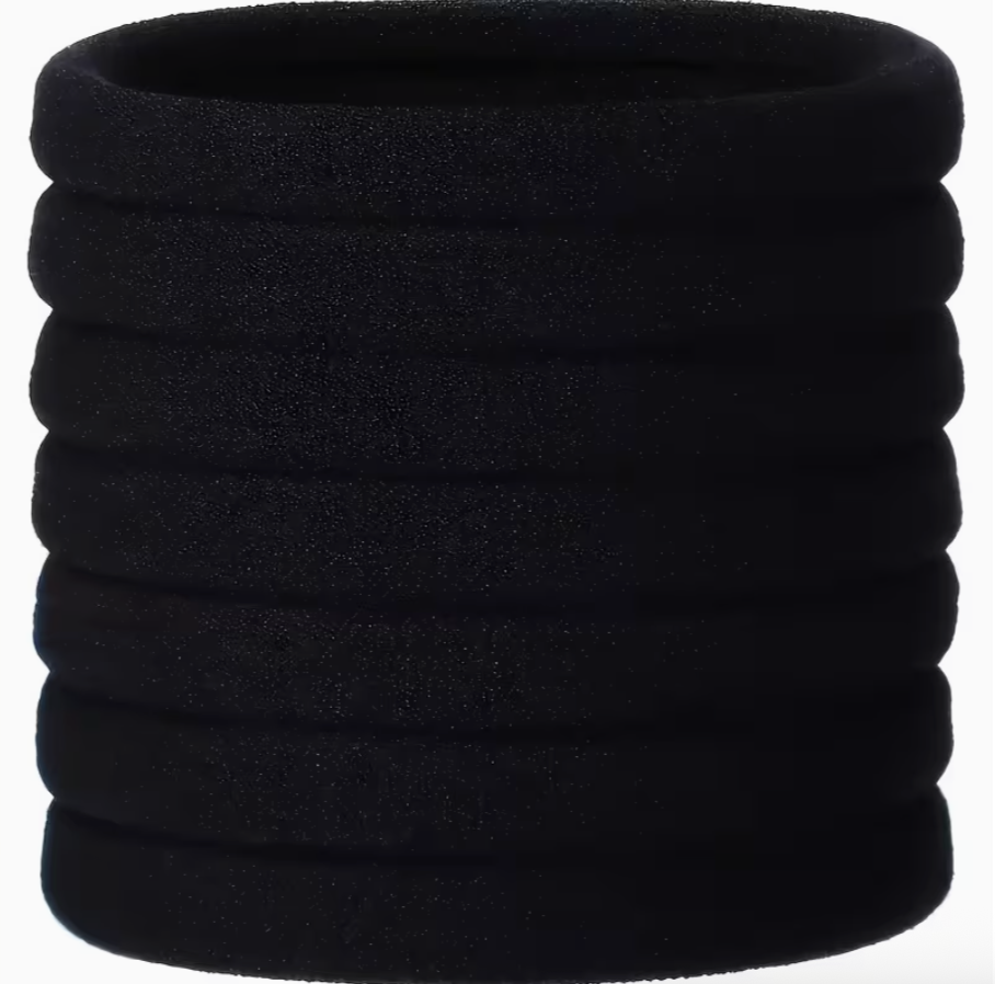 10PCS Black Hair Ties Set – High Elasticity Seamless Hair Bands for Women & Girls | Durable No-Damage Ponytail Hair Elastics