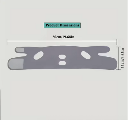 V-Shaped Face Lift Bandage – Adjustable Face Tightening & Jaw Support Strap for Skin Firming & Night Use (Grey)