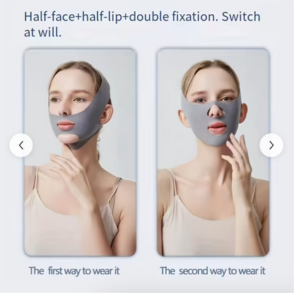 V-Shaped Face Lift Bandage – Adjustable Face Tightening & Jaw Support Strap for Skin Firming & Night Use (Grey)