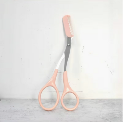 Eyebrow Trimmer Scissors with Built-In Comb – Stainless Steel Precision Grooming Tool for Easy Brow Shaping