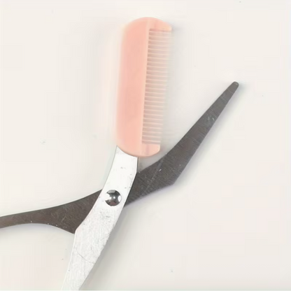 Eyebrow Trimmer Scissors with Built-In Comb – Stainless Steel Precision Grooming Tool for Easy Brow Shaping