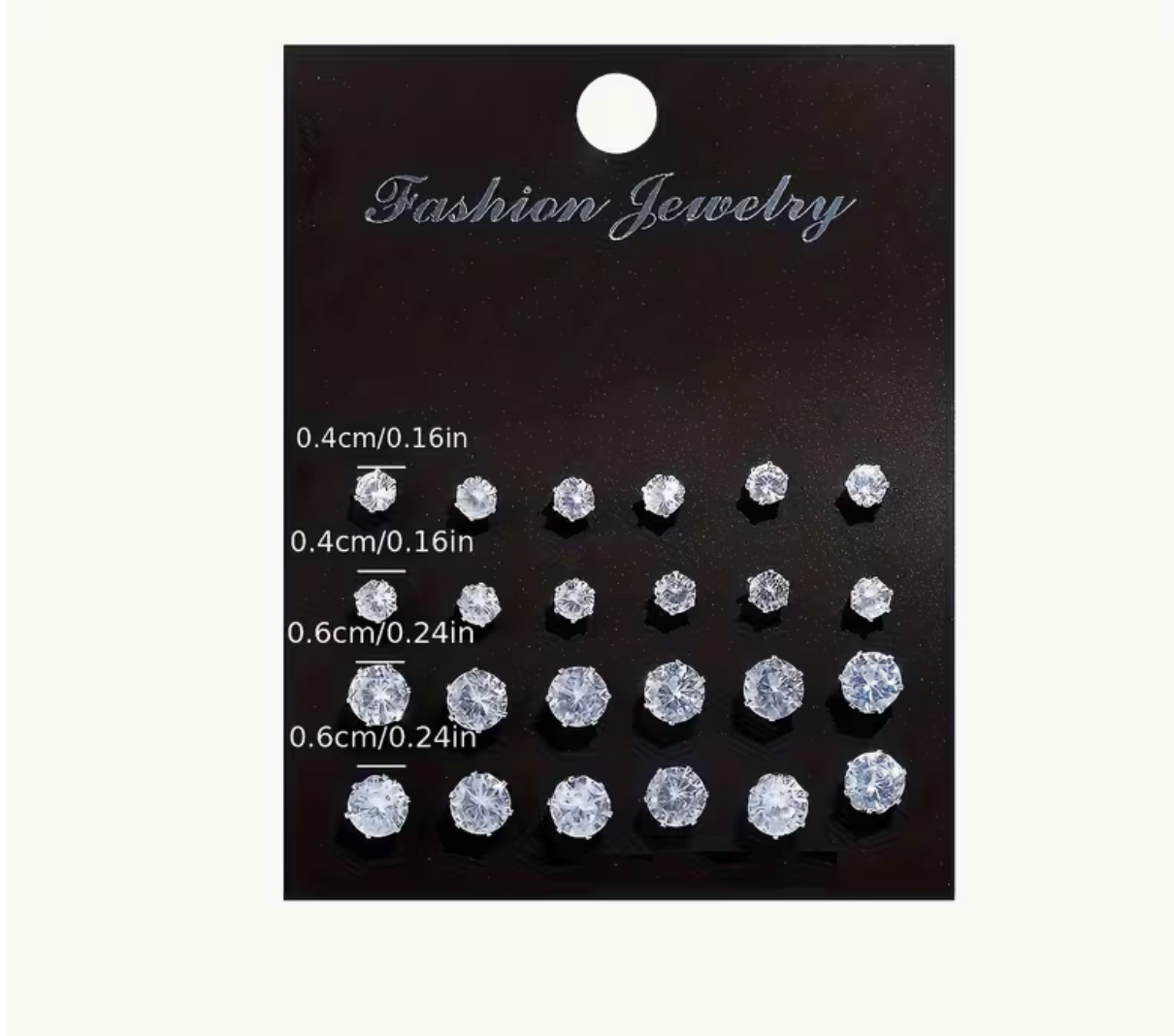 12 Pairs Women’s Rhinestone Fashion Earrings – Elegant Zinc Alloy Stud Earring Set for Everyday & Party Wear
