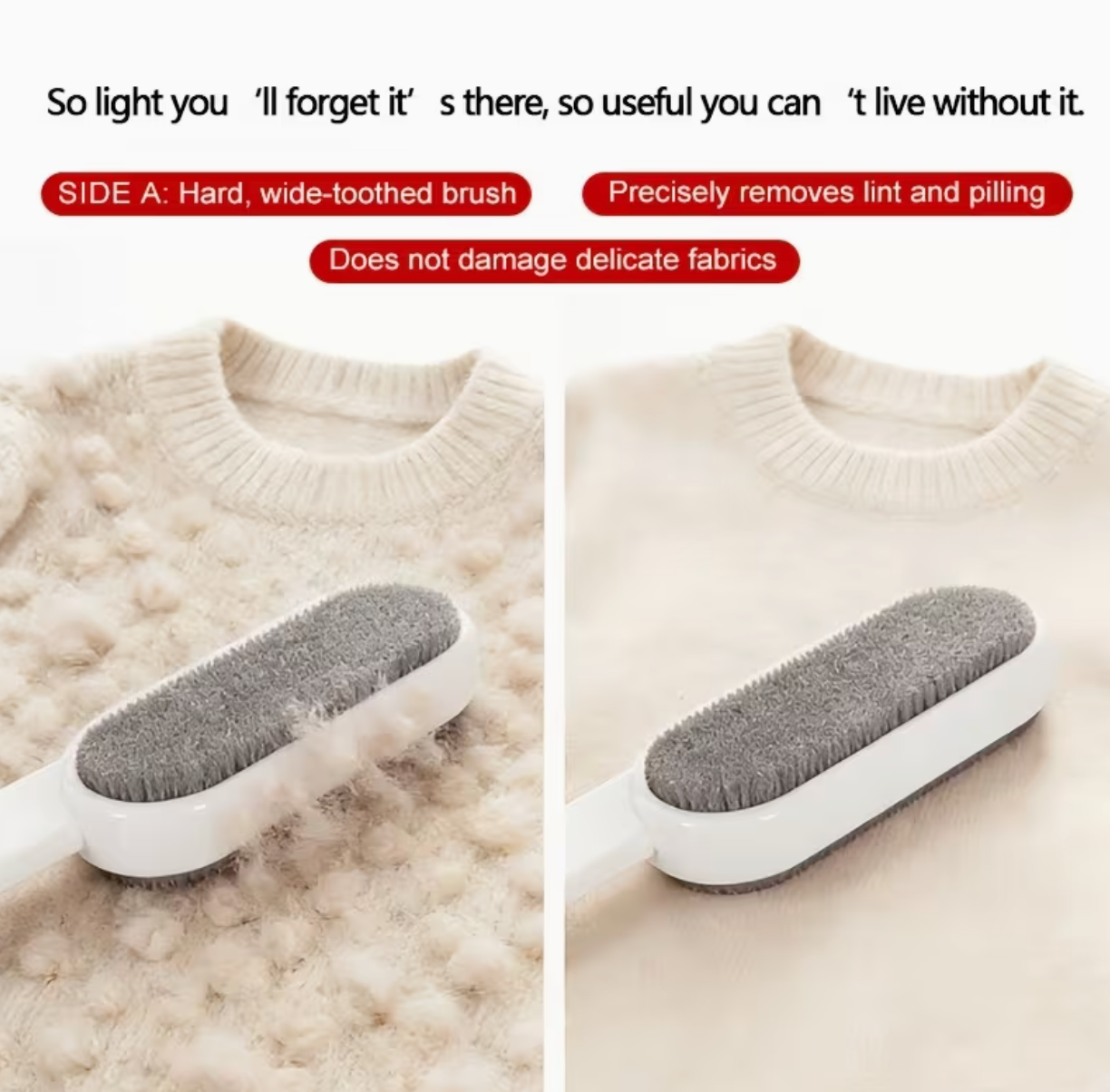 Dual-Sided Electrostatic Pet Hair Remover Brush