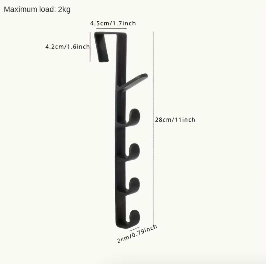 Over Door Hook Organizer – Multi-Purpose Back Door Bag & Bathroom Storage Hook for Home Organization