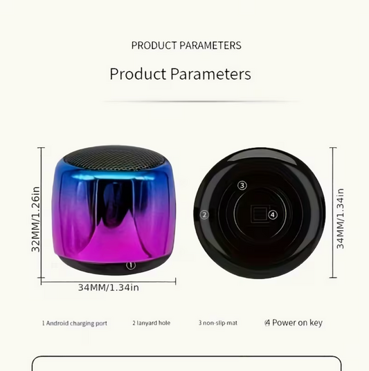 Portable Mini Bluetooth Speaker with Stereo Surround Bass, USB Outdoor Wireless Subwoofer Audio Player for Running, Gaming & Travel