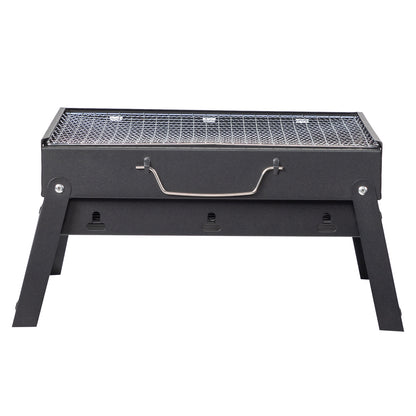 Portable BBQ Grill with Folding Feet – Compact Charcoal Barbecue for Camping, Picnics, Beach Parties & Backyard Cooking