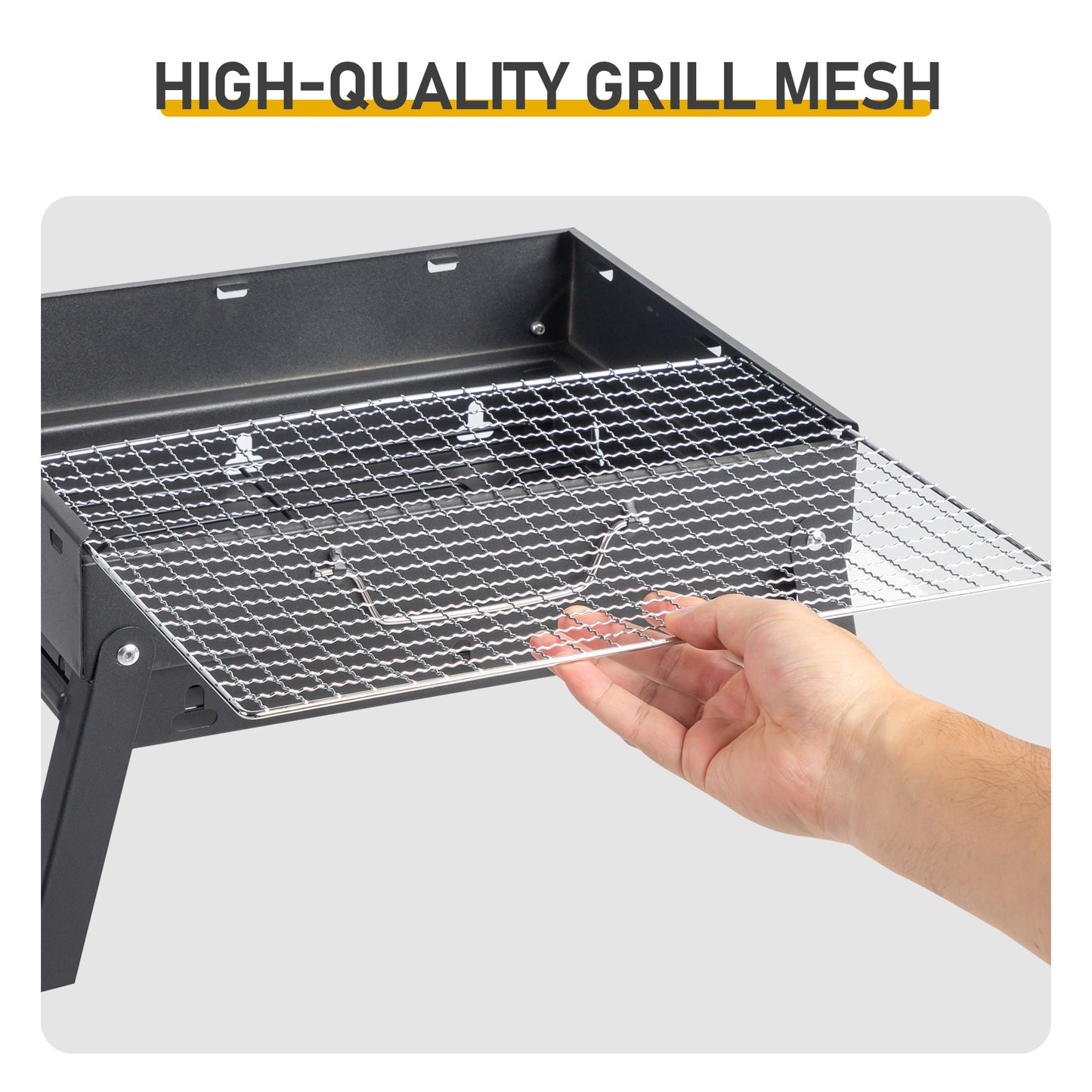 Portable BBQ Grill with Folding Feet – Compact Charcoal Barbecue for Camping, Picnics, Beach Parties & Backyard Cooking