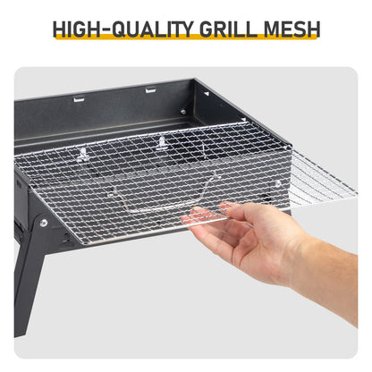 Portable BBQ Grill with Folding Feet – Compact Charcoal Barbecue for Camping, Picnics, Beach Parties & Backyard Cooking
