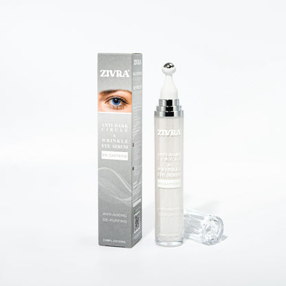 ZIVRA Anti Dark Circle Eye Serum with 5% Caffeine – De-Puffing & Anti-Ageing Under Eye Serum with 360° Roller Applicator 20ml