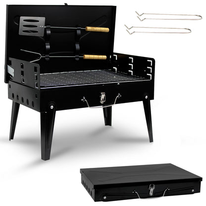 Portable Folding Charcoal BBQ Grill – Compact Barbecue for Camping, Picnics, Garden & Outdoor Cooking