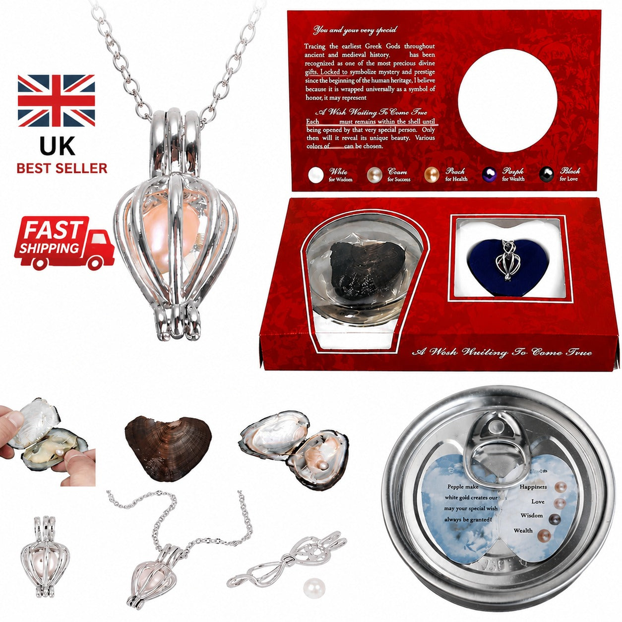 DIY Wish Pearl Necklace Kit – Lotus Locket with Cultured Pearl Pendant | 16.9 Inch Necklace Gift Set