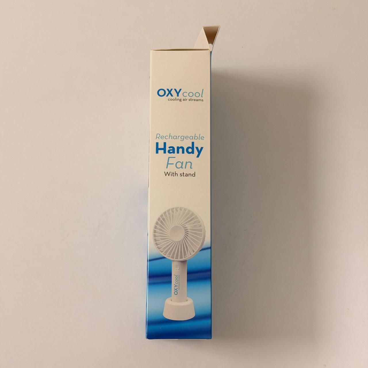 OXYcool Rechargeable Handy Fan with Stand – Portable, Lightweight, Low Noise & Powerful Airflow