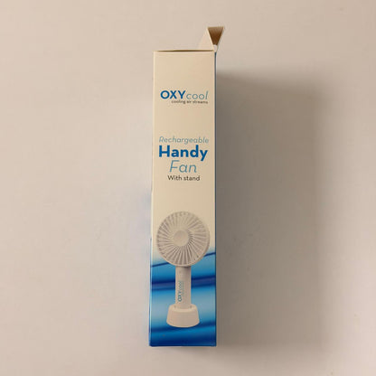 OXYcool Rechargeable Handy Fan with Stand – Portable, Lightweight, Low Noise & Powerful Airflow