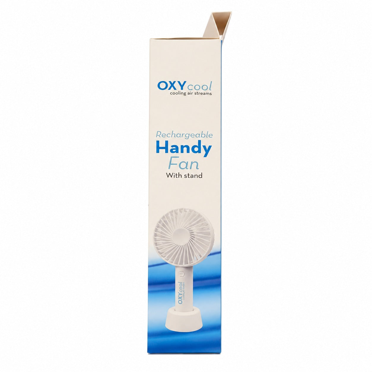 OXYcool Rechargeable Handy Fan with Stand – Portable, Lightweight, Low Noise & Powerful Airflow