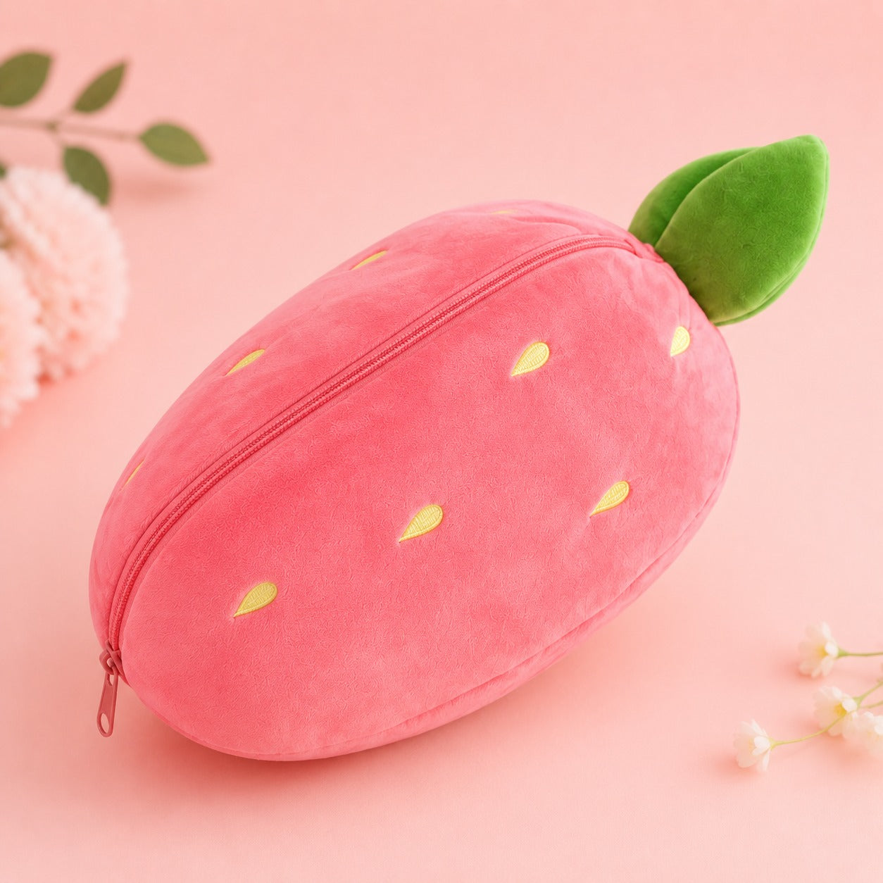 2-in-1 Unzip Bunny Plush Strawberry – Soft Stuffed Bunny Hidden Inside Strawberry Plush Toy for Kids & Gifts