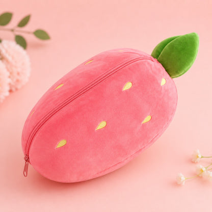 2-in-1 Unzip Bunny Plush Strawberry – Soft Stuffed Bunny Hidden Inside Strawberry Plush Toy for Kids & Gifts