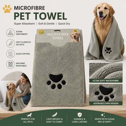 Microfibre Towel for Dogs – Soft, Absorbent Pet Drying Cloth
